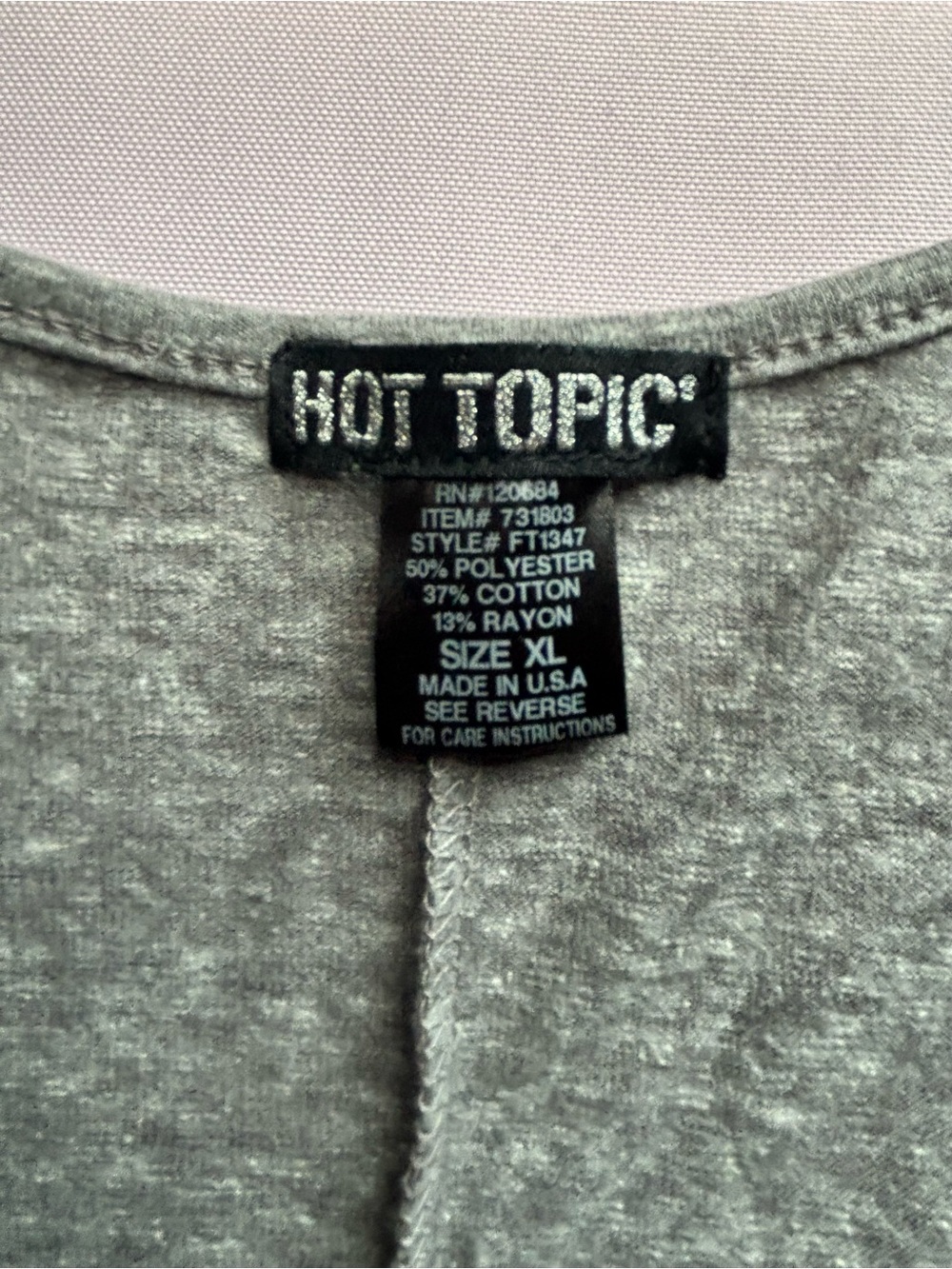 Hot Topic Gray Rhinestone Skull Wing Tank - Picture 3 of 3